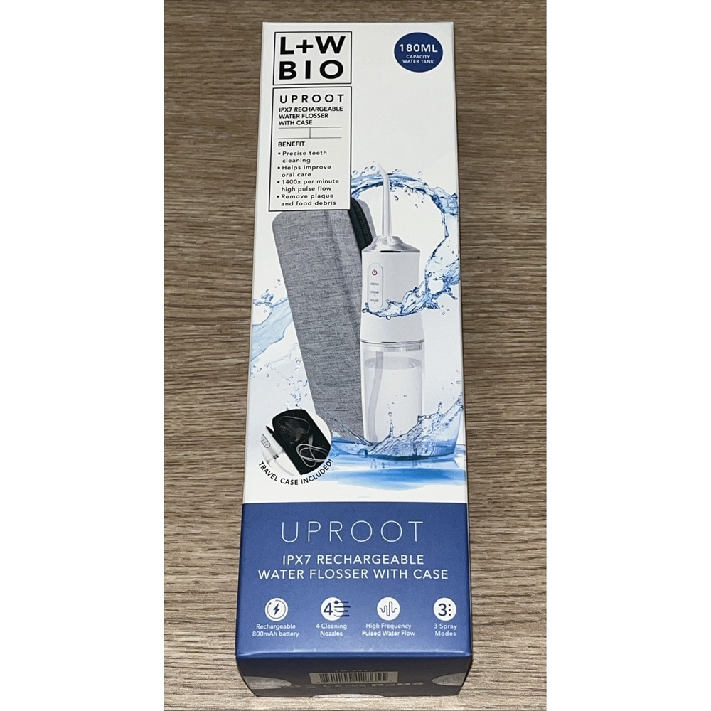 L+W Bio Uproot IPX7 Water Flosser New Sealed 180ML